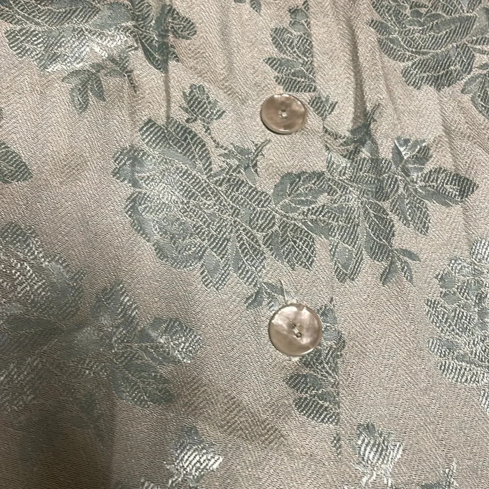 Vintage 90s satin flower on matte back maxi dress with button front - Picture 2 of 9